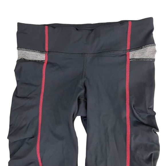 lululemon 4 Pace Rurched Side Crop Legging Gray Coral sz 4 - Picture 3 of 12